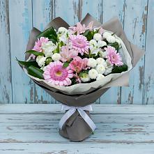 Букет цветов из:  Герберы, Альстромерии и Хризантемы #REPLACE_PRED# Зверево