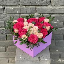 Цветочная композиция из Розы в коробке #REPLACE_PRED# Зверево