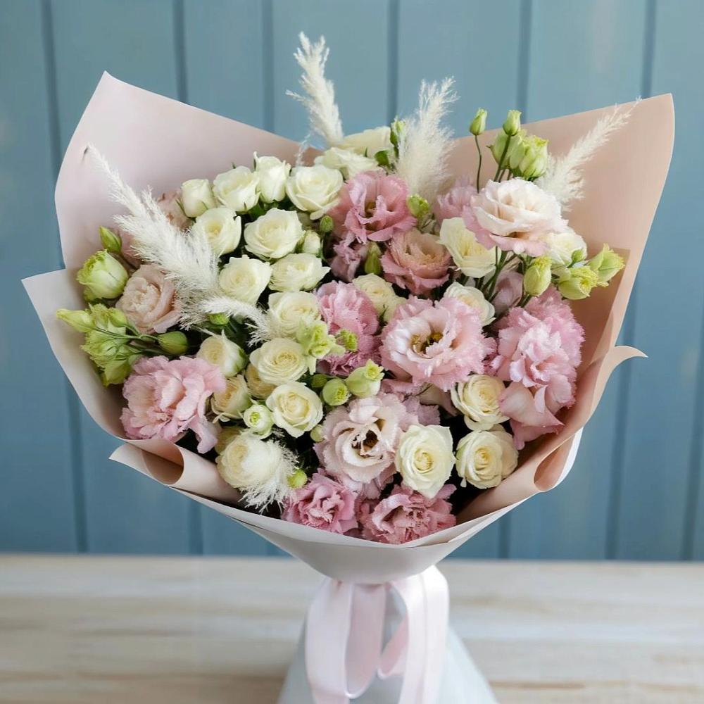 Букет цветов из: Альстромерии и Розы в Зверево