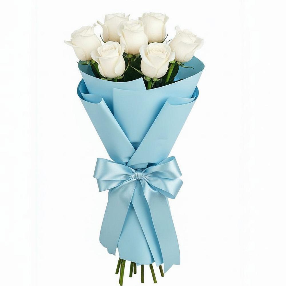 Букет 7 белых роз Проуд в Зверево