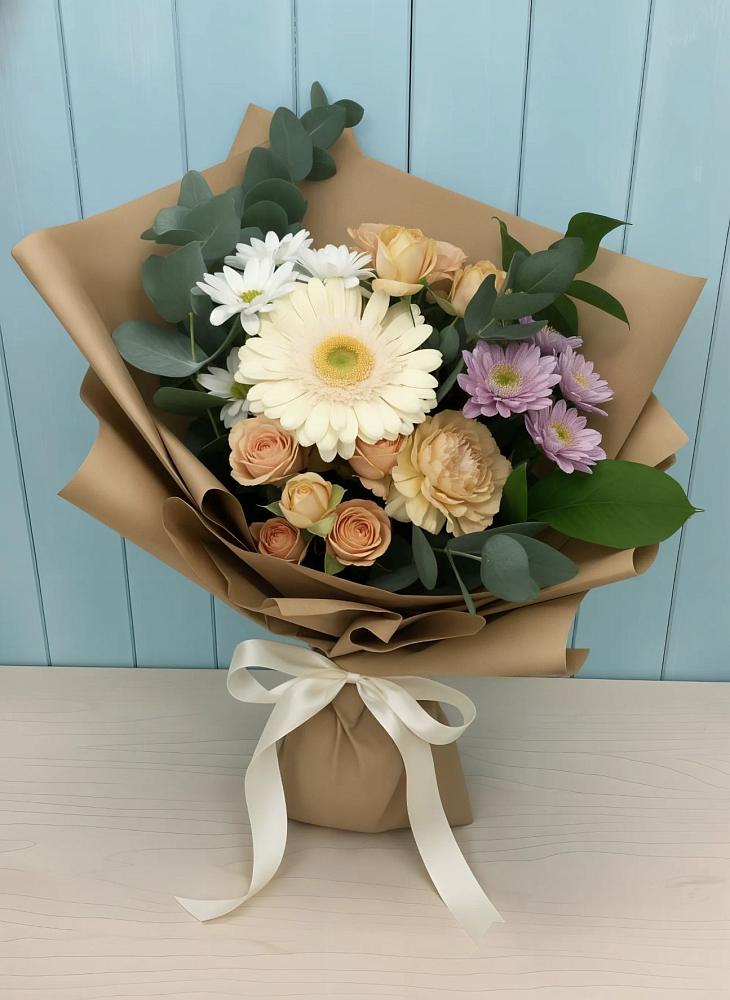 Букет цветов из: Герберы и Хризантемы в Зверево