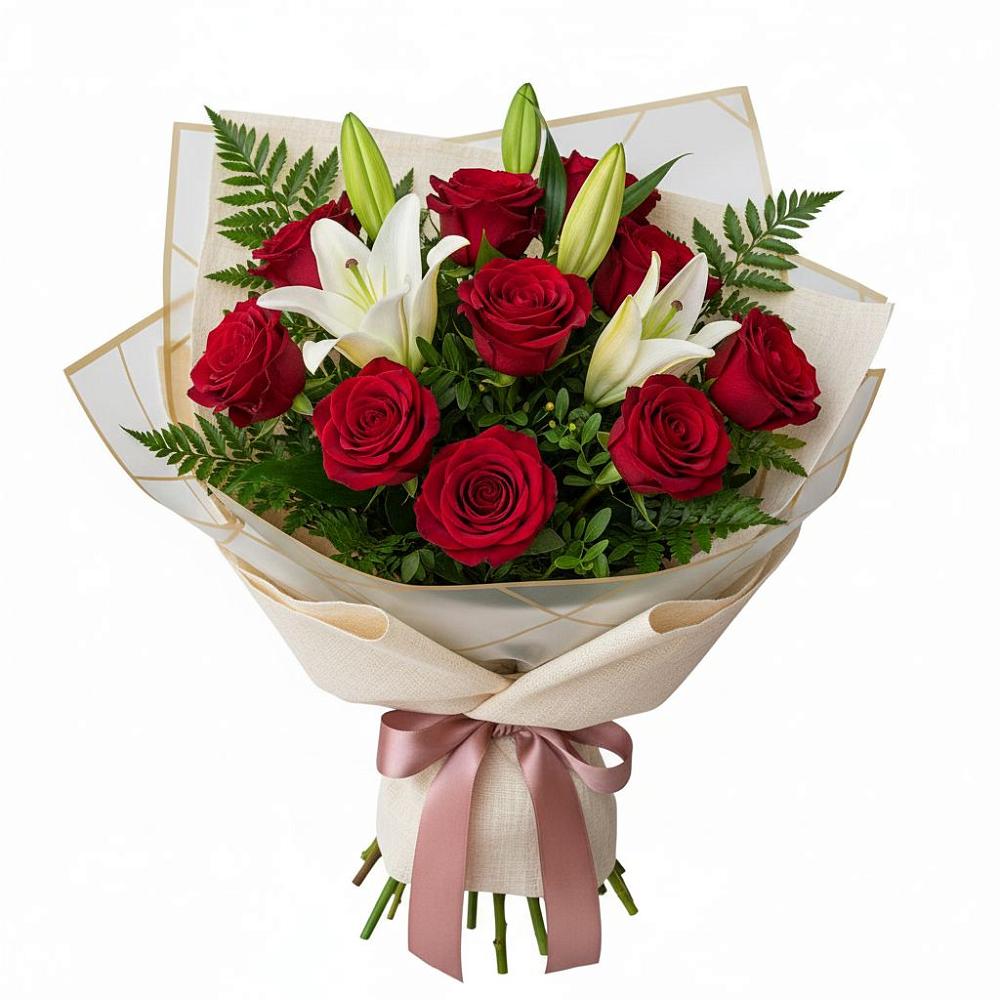 Букет цветов из: Лилии и Розы в Зверево