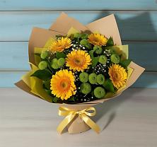 Букет цветов из:  Герберы и Хризантемы в Зверево