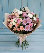 Букет цветов из:  Хризантемы, Розы и Альстромерии #REPLACE_PRED# Зверево