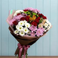 Букет цветов из:  Розы, Хризантемы и Альстромерии #REPLACE_PRED# Зверево
