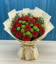 Букет цветов из:  Розы и Хризантемы в Зверево