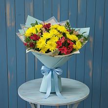 Букет цветов из:  Альстромерии и Хризантемы #REPLACE_PRED# Зверево