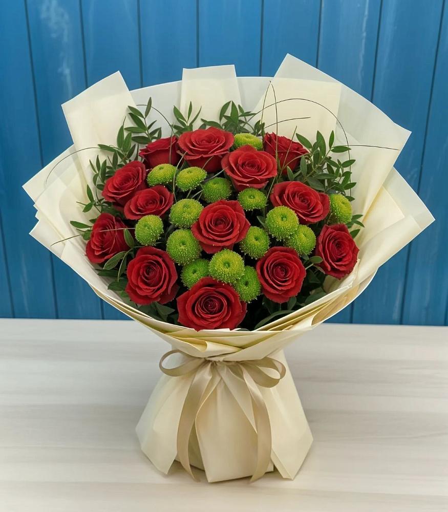 Букет цветов из: Розы и Хризантемы в Зверево